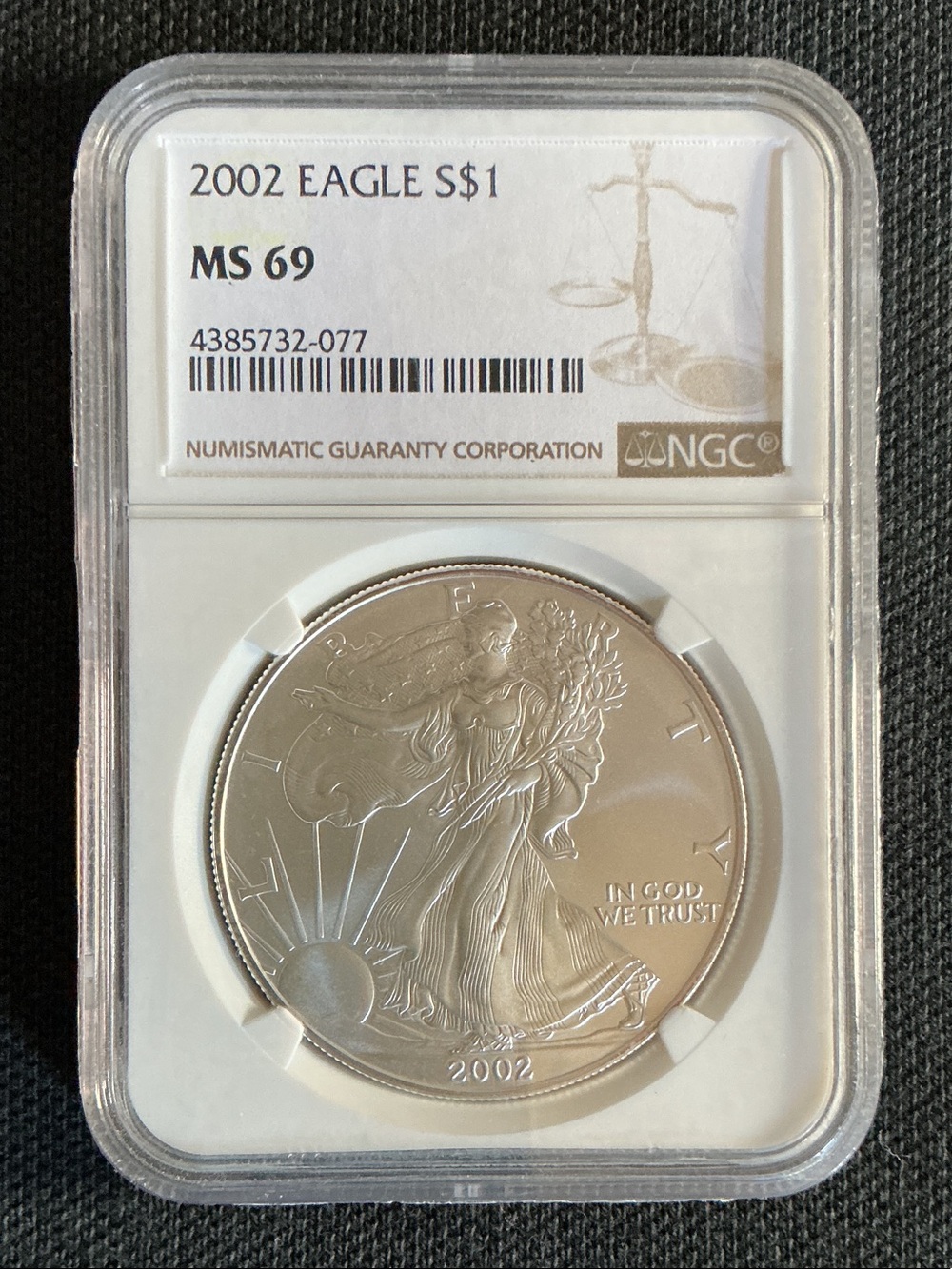 2002 American Silver Eagle MS69 - NGC Certified - Silver